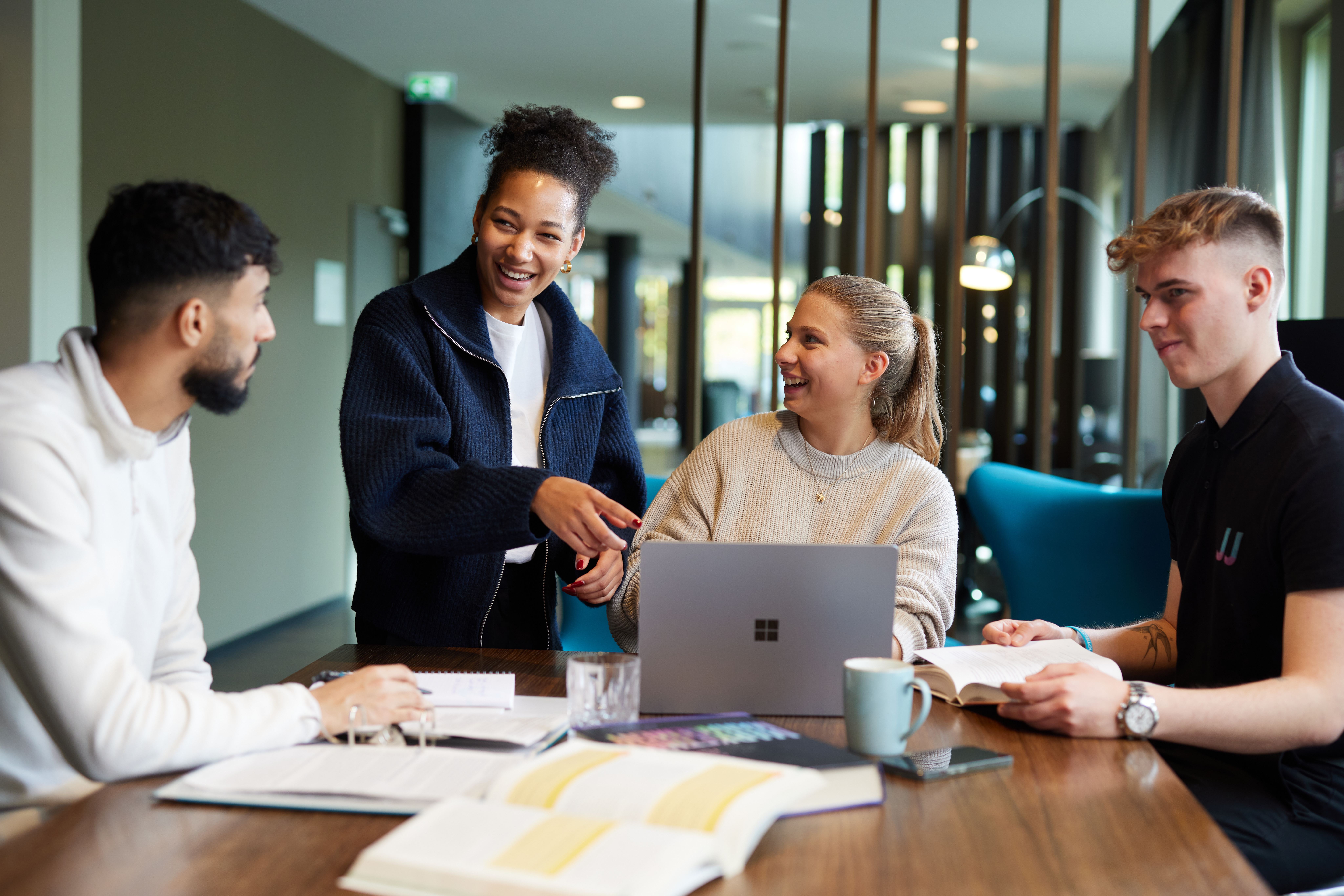 Group of Motel One students studying together Group of Motel One students studying together