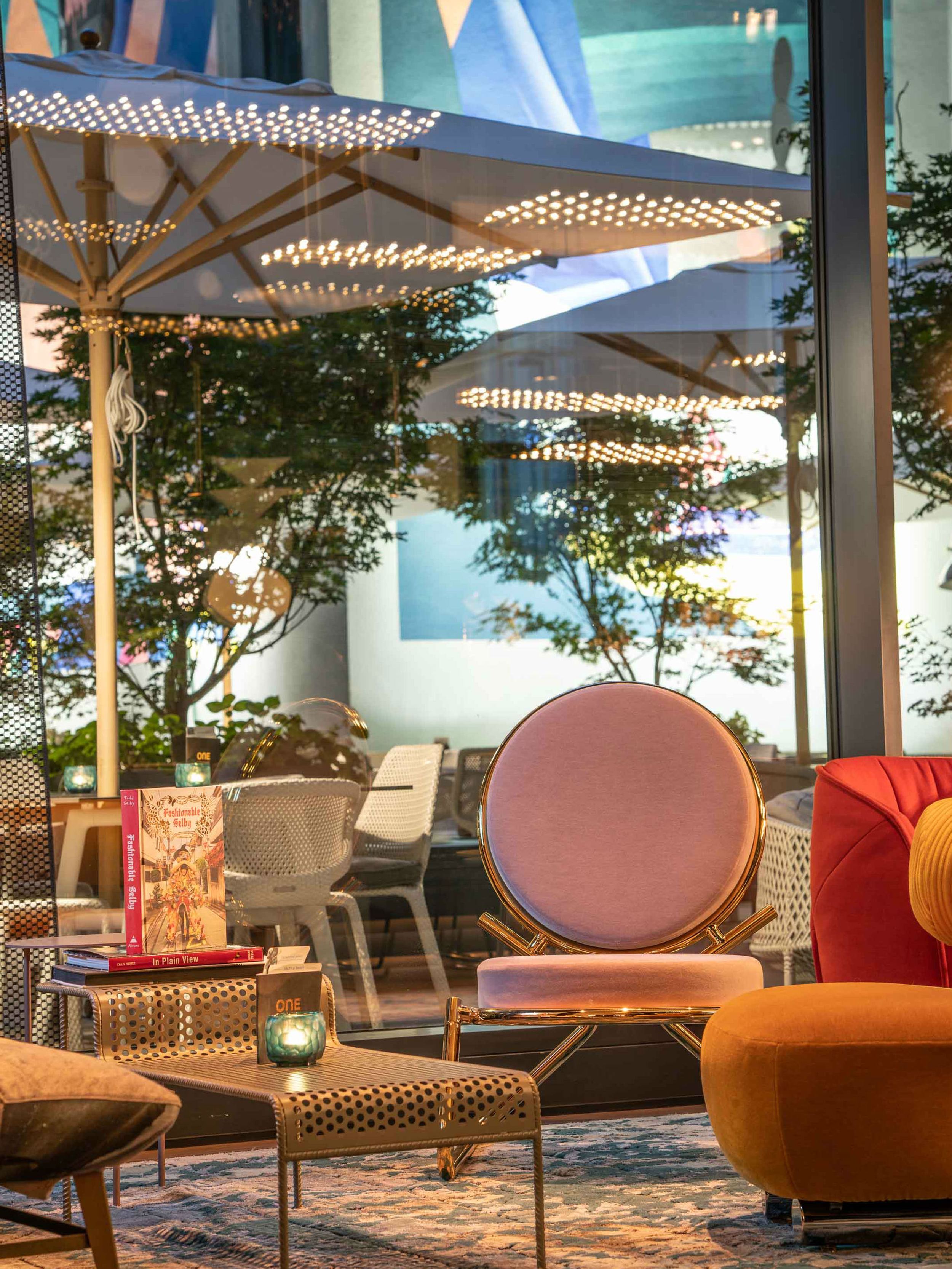 hotel Berlin Alexanderplatz Motel One outdoor area with seatings