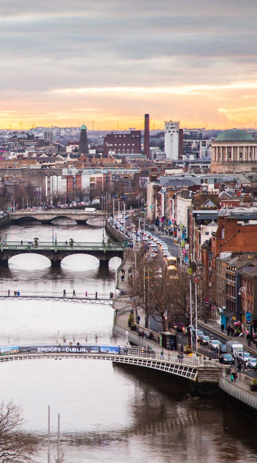 hotel Dublin Motel One view from above of the city and the River Liffey hotel Dublin Motel One view from above of the city and the River Liffey