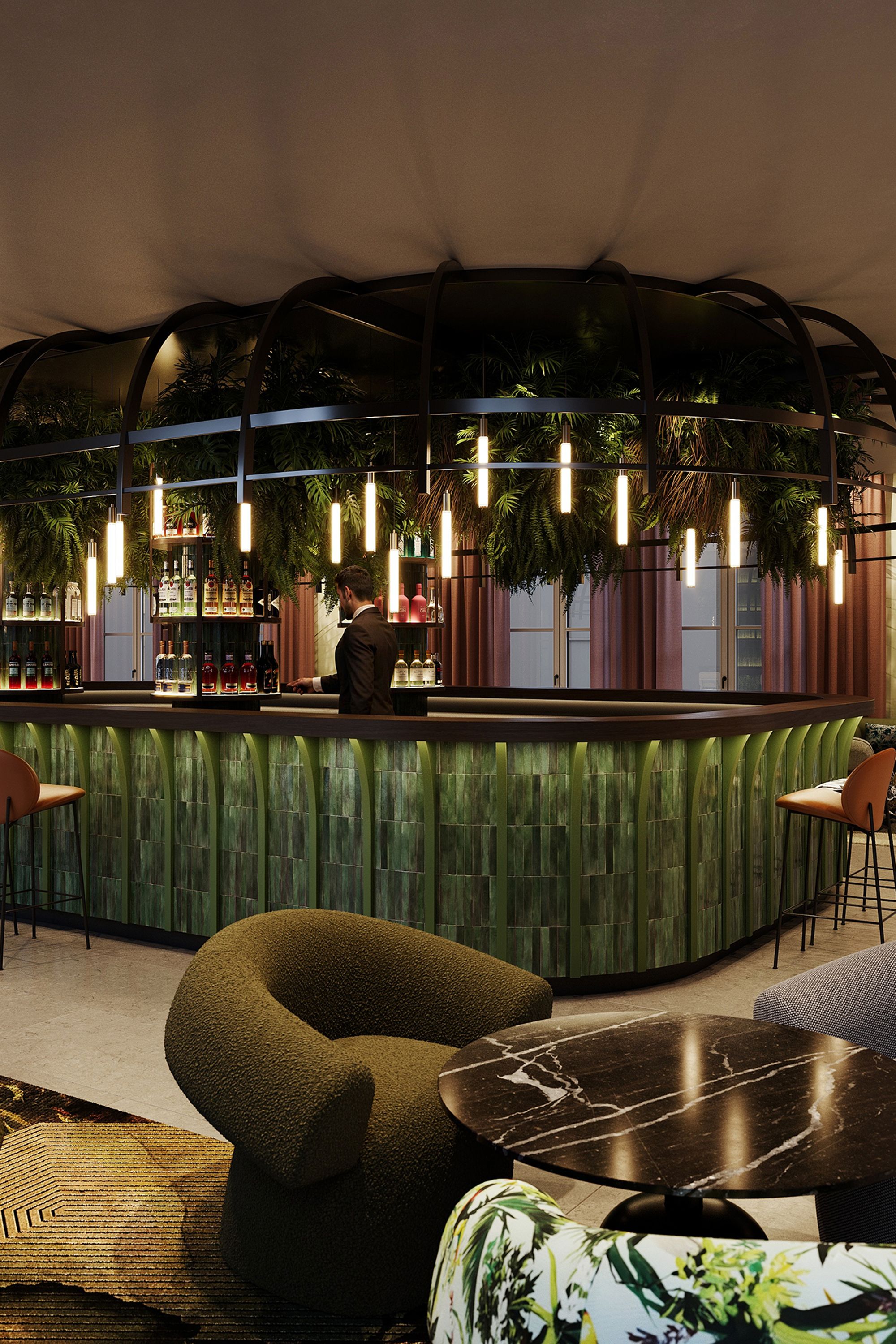 Hotel Frankfurt Hauptbahnhof Motel One Rendering Bar