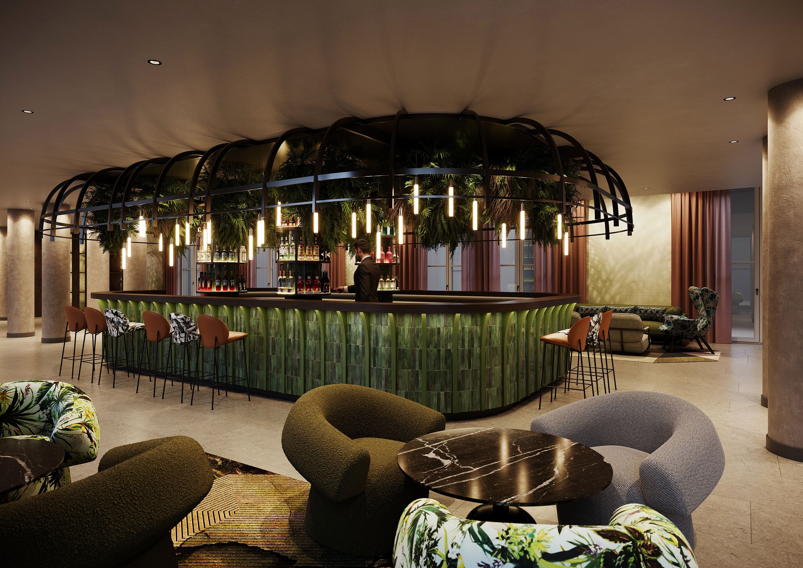 Hotel Frankfurt Hauptbahnhof Motel One Rendering Bar Hotel Frankfurt Hauptbahnhof Motel One Rendering Bar