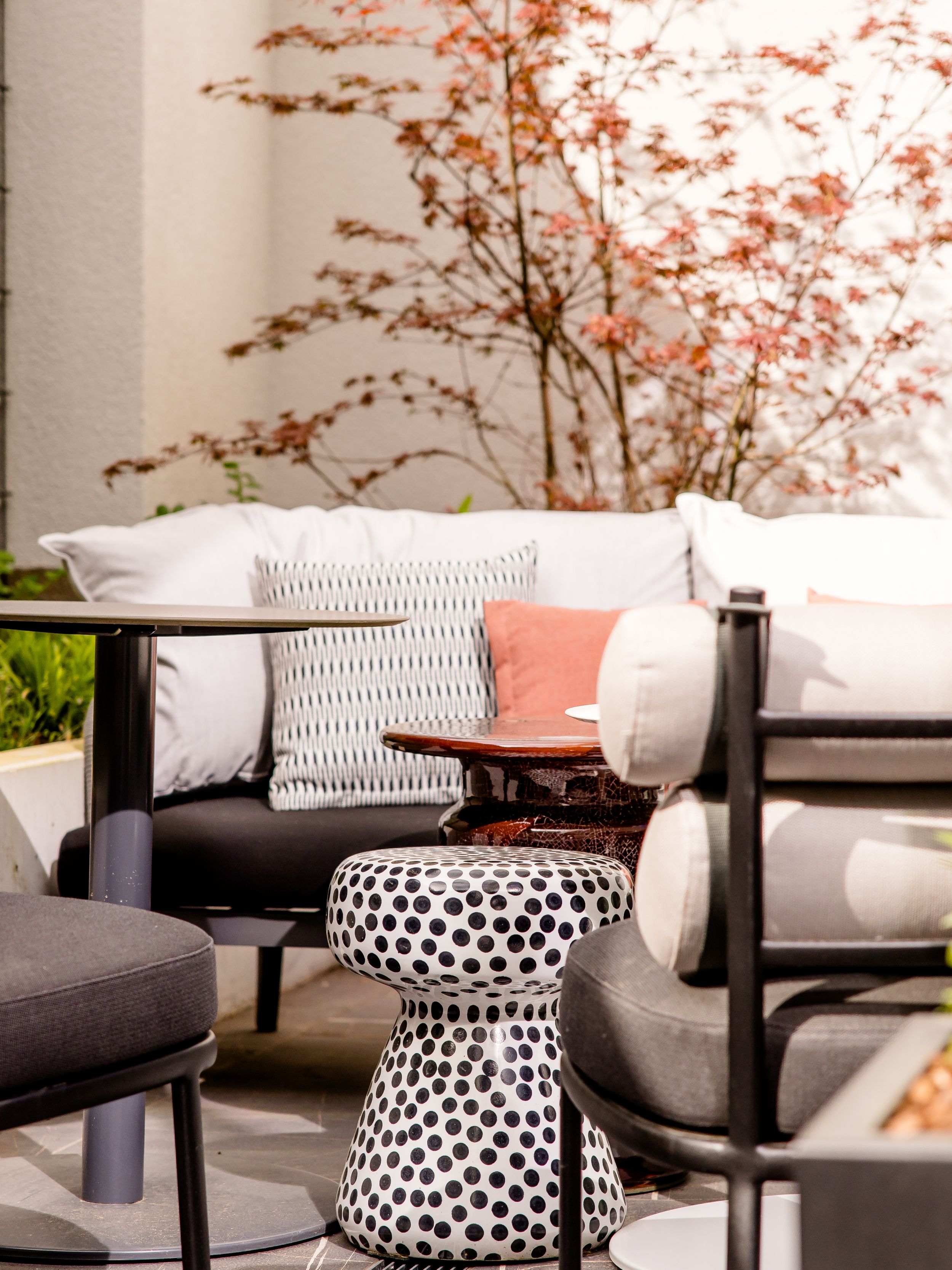 hotel Karlsruhe Motel One terrace with lounge furniture