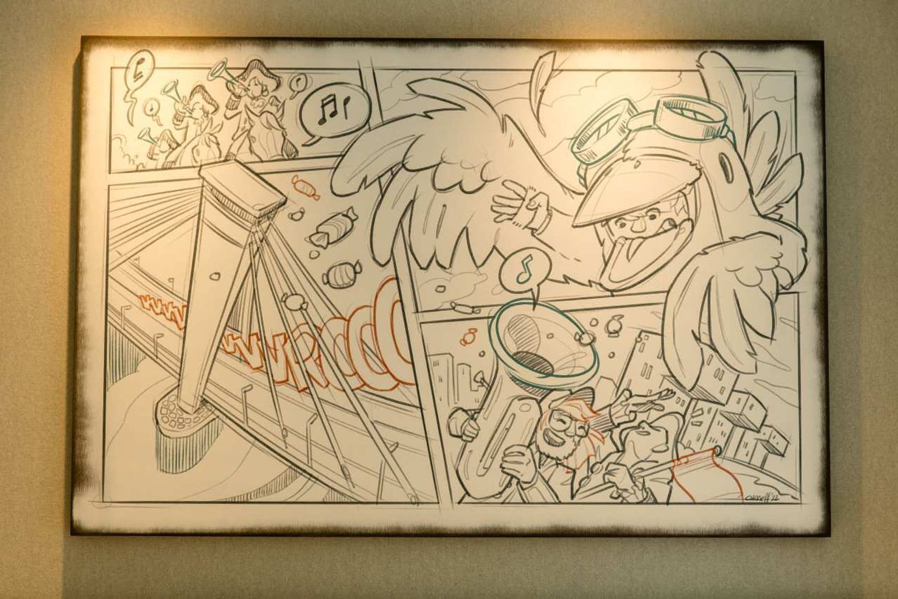 hotel Cologne Mediapark Motel One large mural with art on the wall