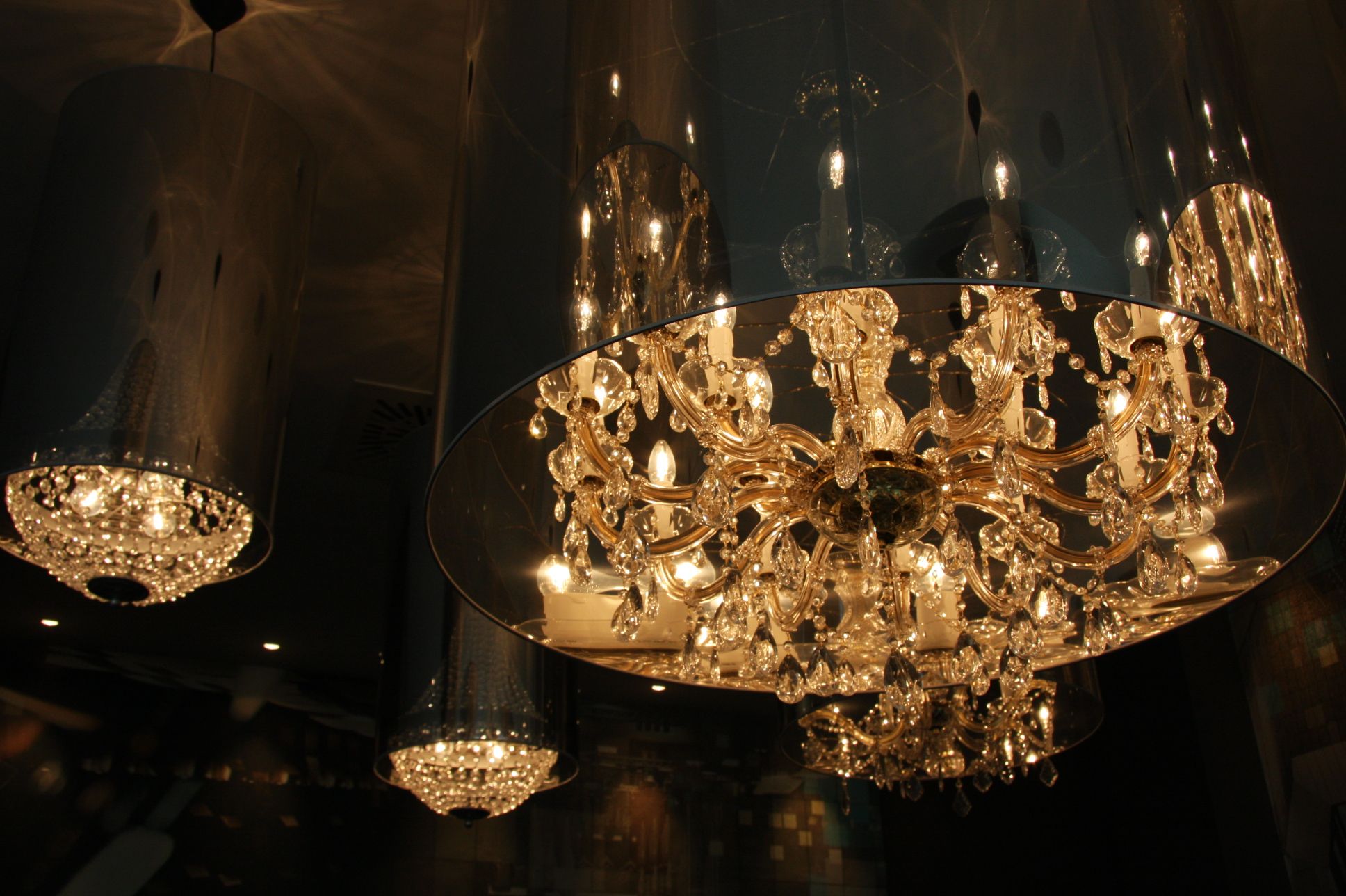 Hotel Leipzig Augustusplatz Motel One Blick auf Kronleuchter