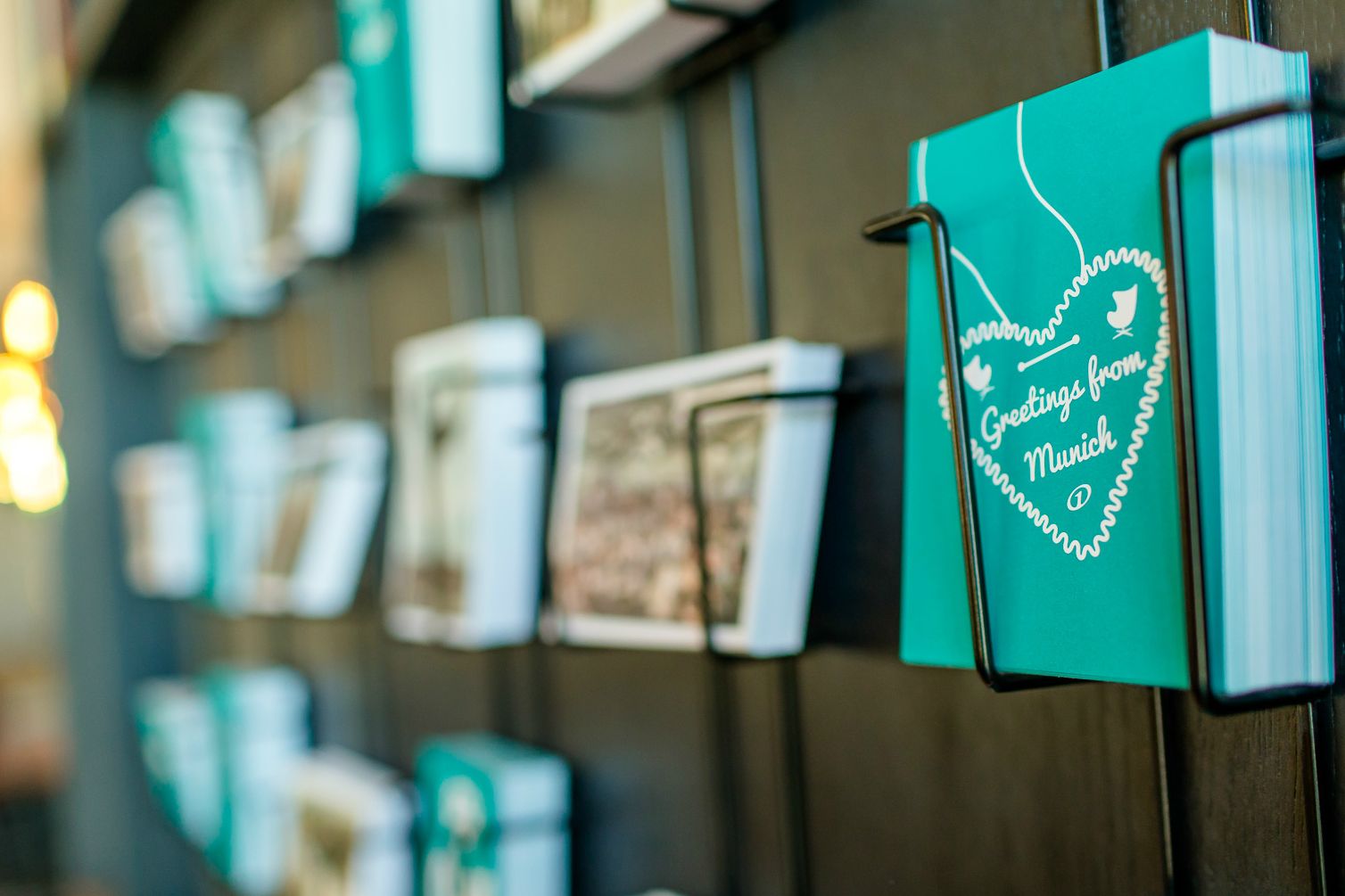 designhotel Munich Trade Fair Motel One close-up of postcards