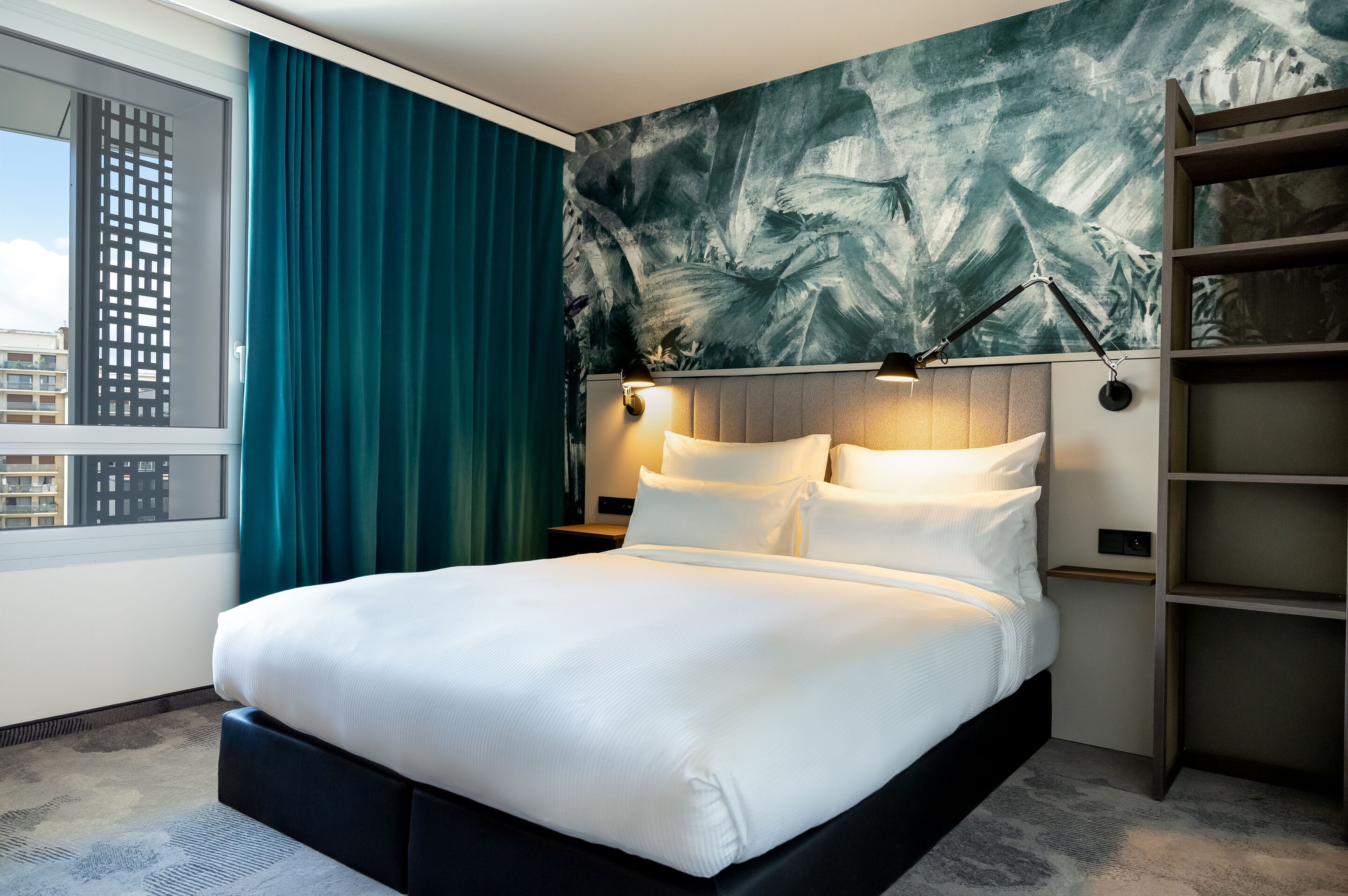 Hotel Paris Porte de Versailles Motel One komfortables Doppelbett in Zimmer Hotel Paris Porte de Versailles Motel One komfortables Doppelbett in Zimmer