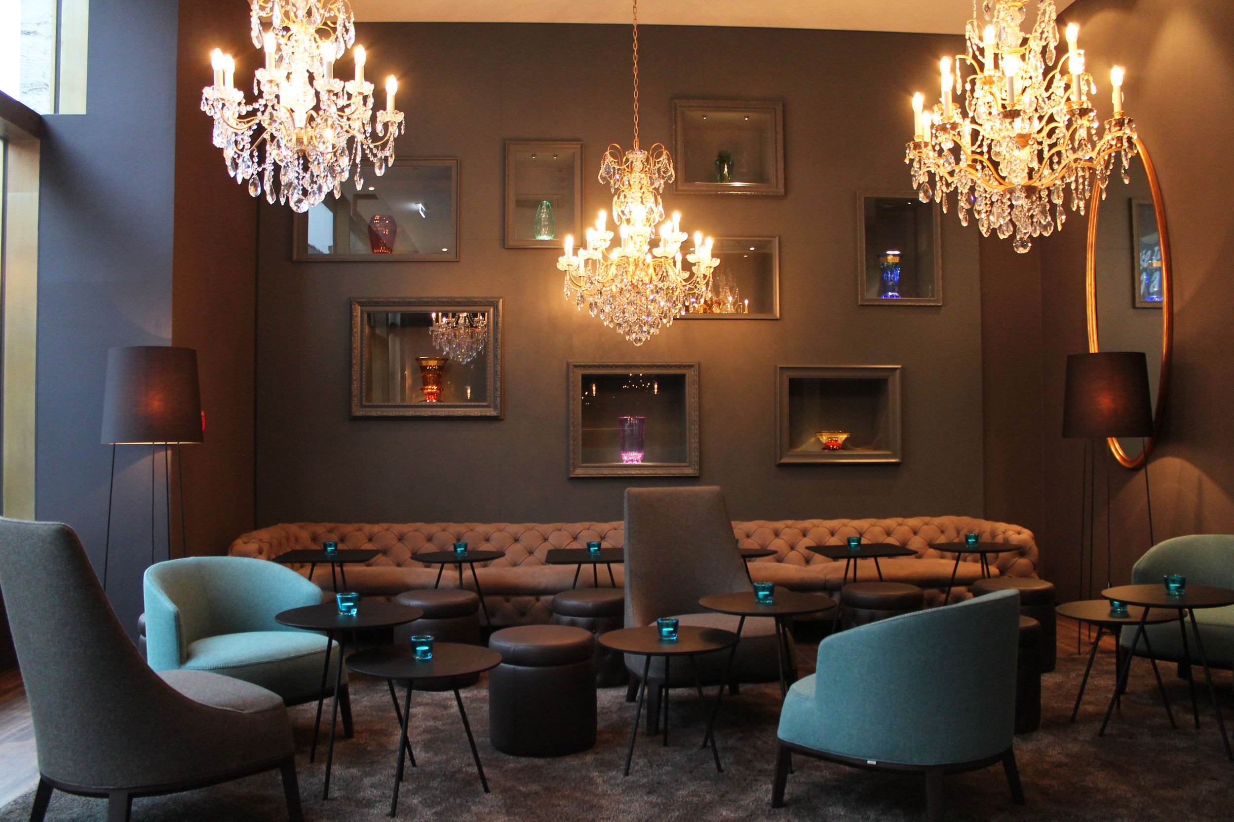 hotel Prague Florentinum Motel One lounge with sofa and armchairs