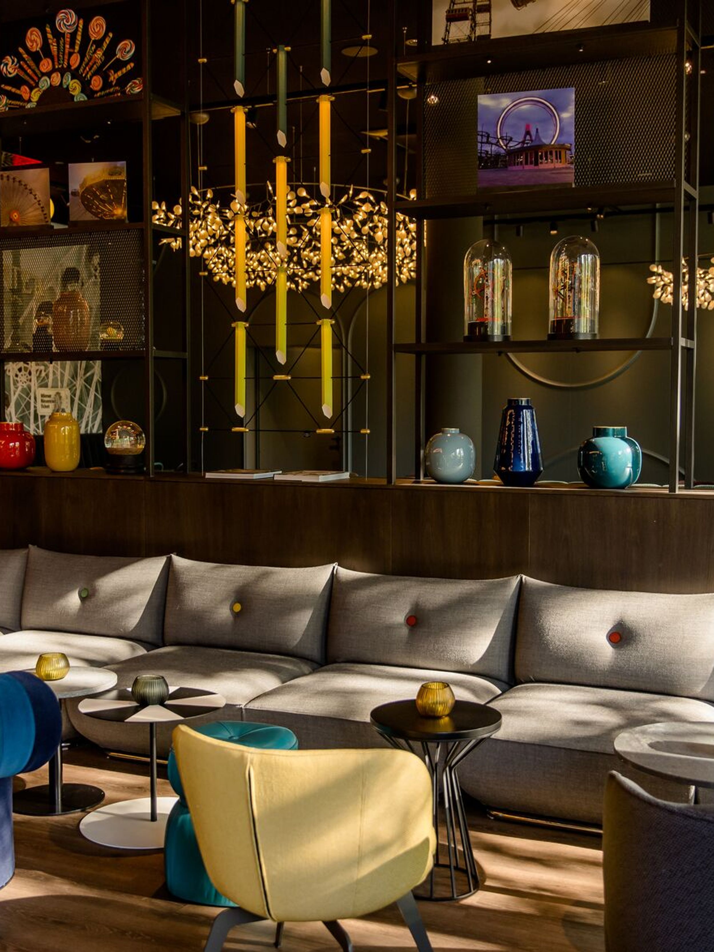 Designhotel Vienna Prater Motel One lounge with large couch