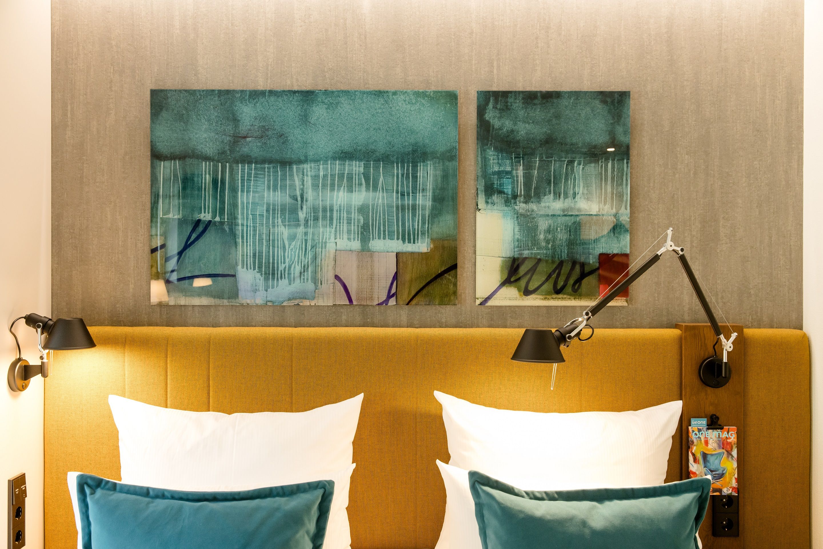 hotel Würzburg Motel One view of the headboard of a bed