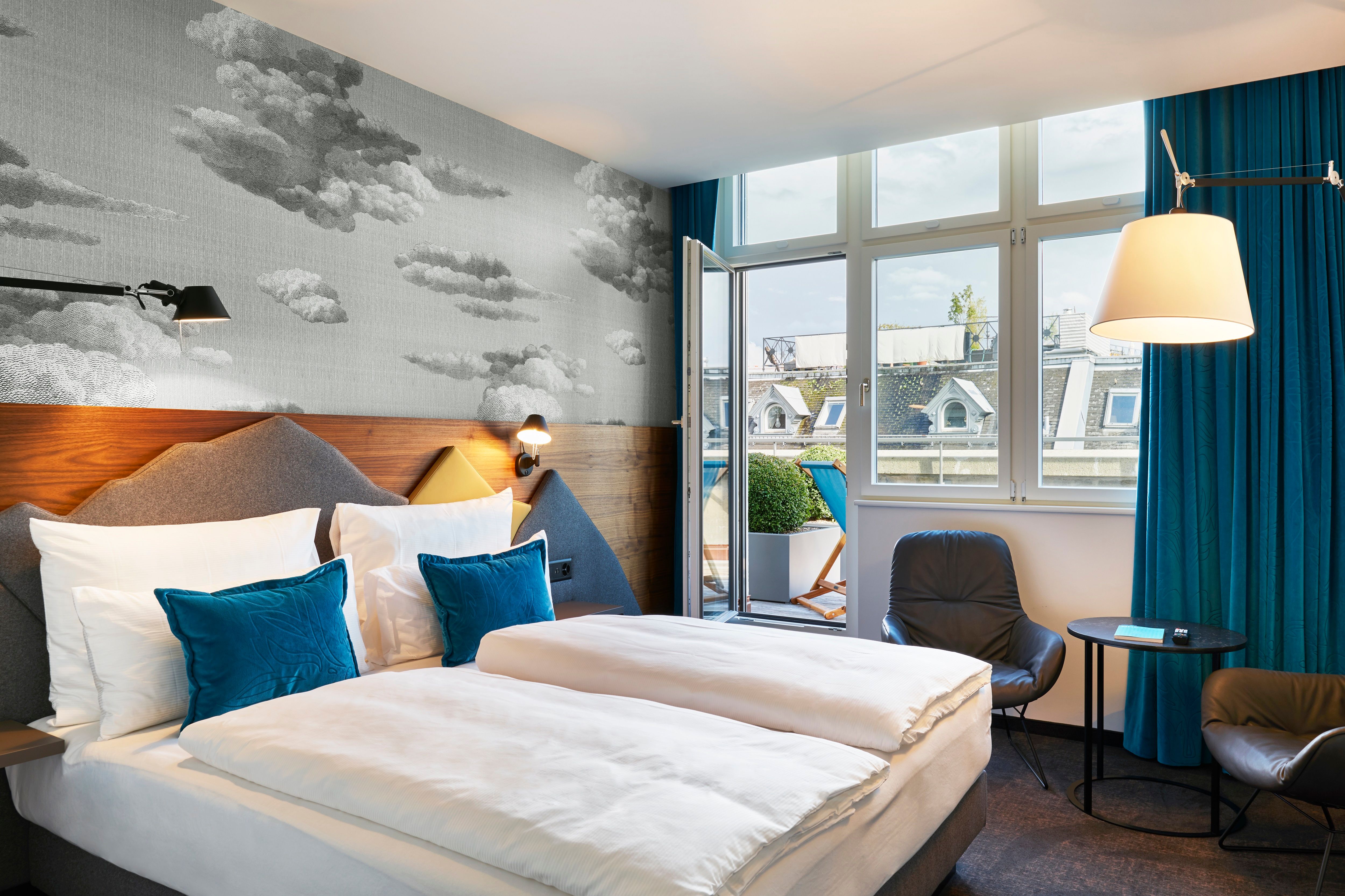 Hotel Zürich Motel One Doppelbett und Aussicht