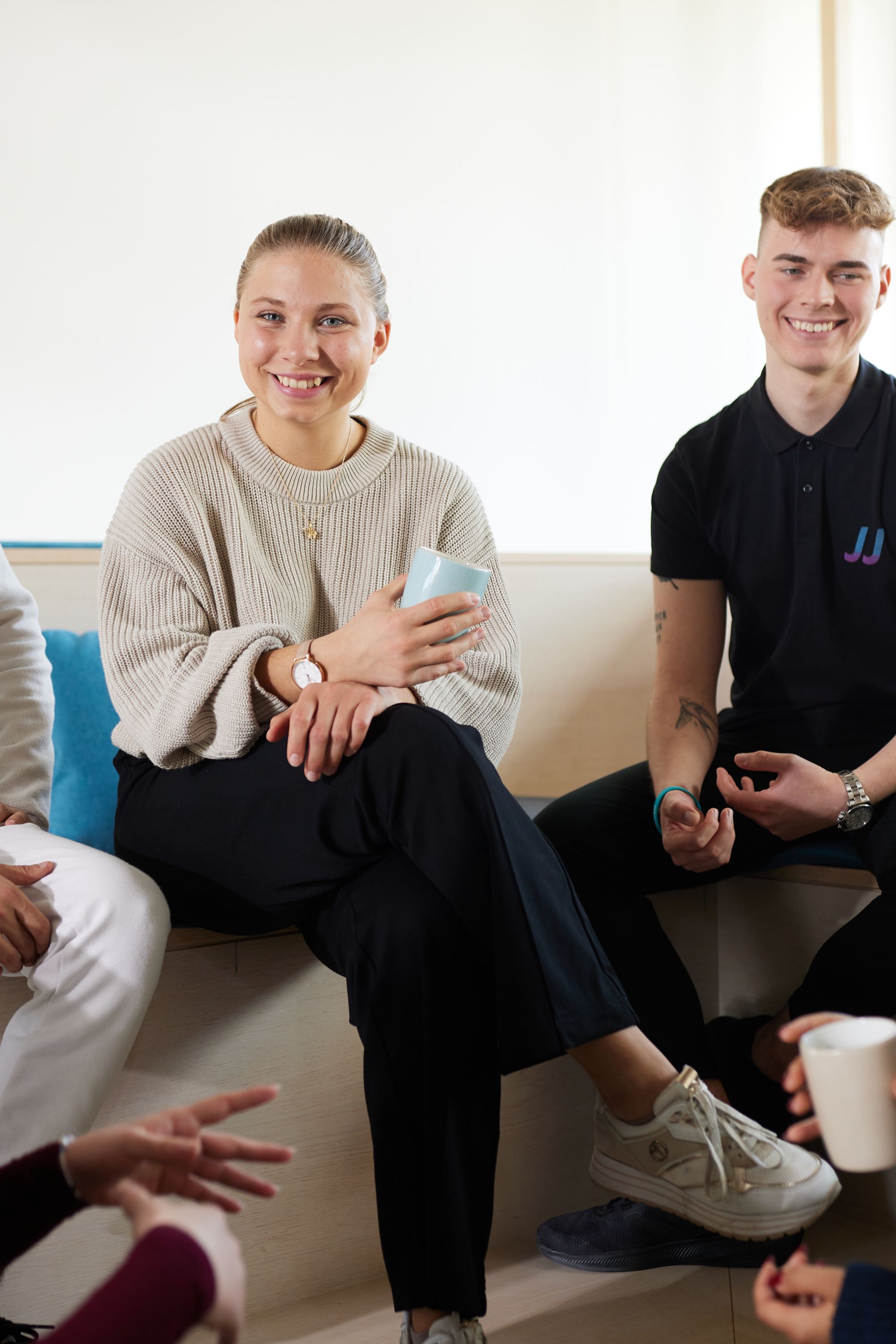 Group of Motel One students chatting