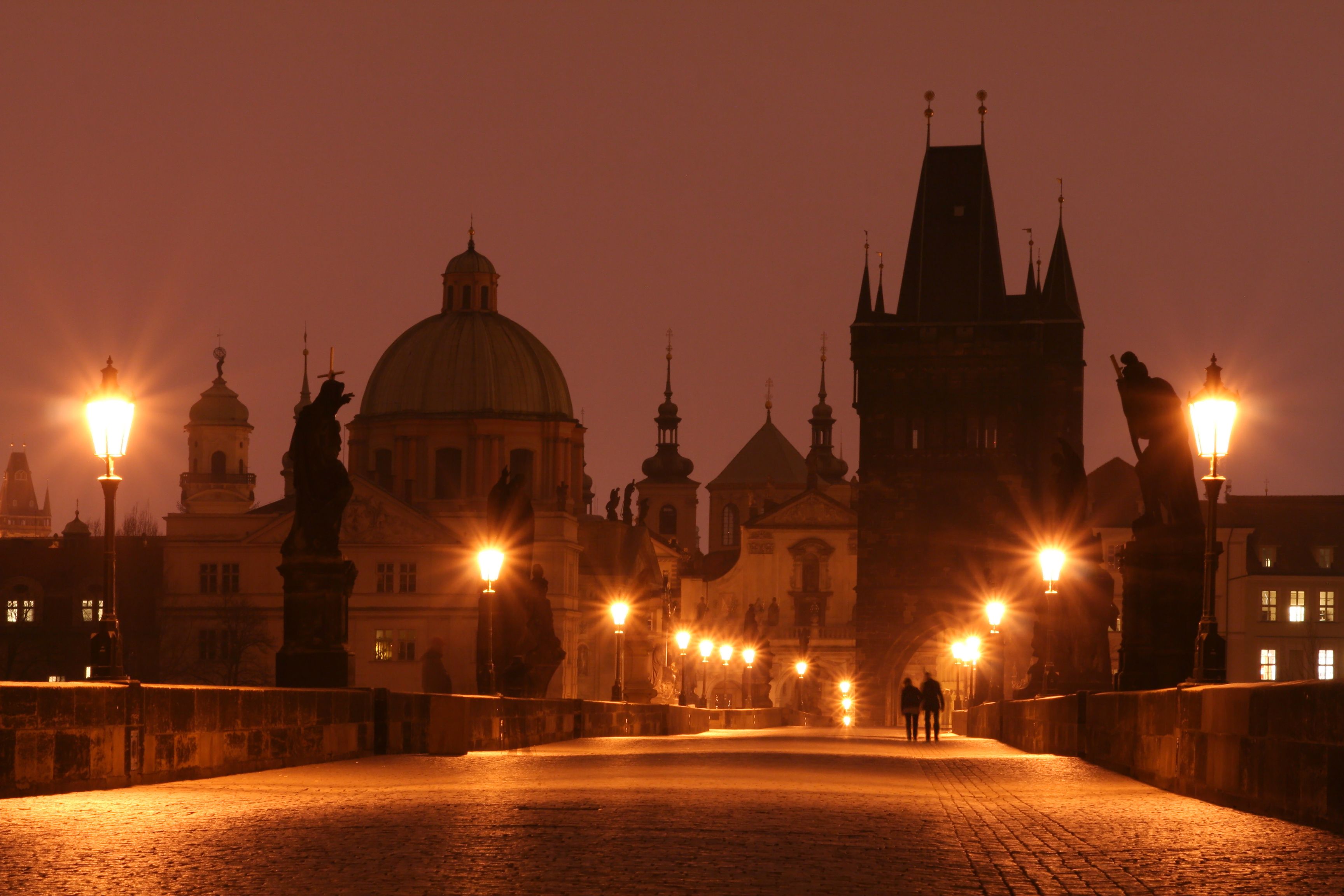 Motel One Halloween Charles Bridge Prague at night