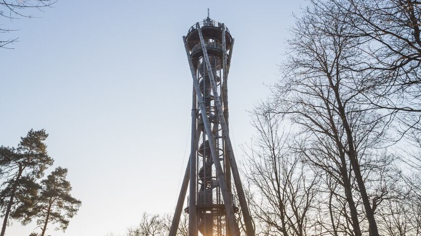 hotel Freiburg Motel One Schlossberg tower at sunset