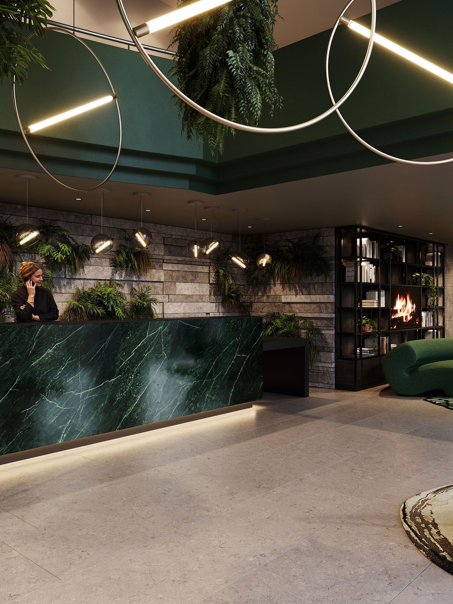 Hotel Frankfurt Hauptbahnhof Motel One Rendering Rezeption