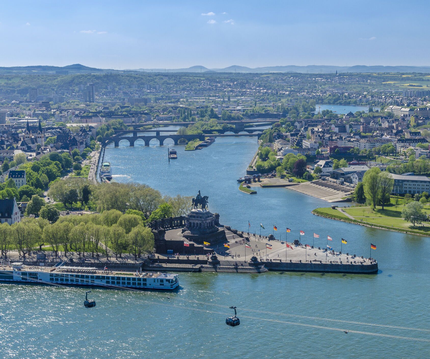 Hotel Koblenz Motel One Stadtblick von oben