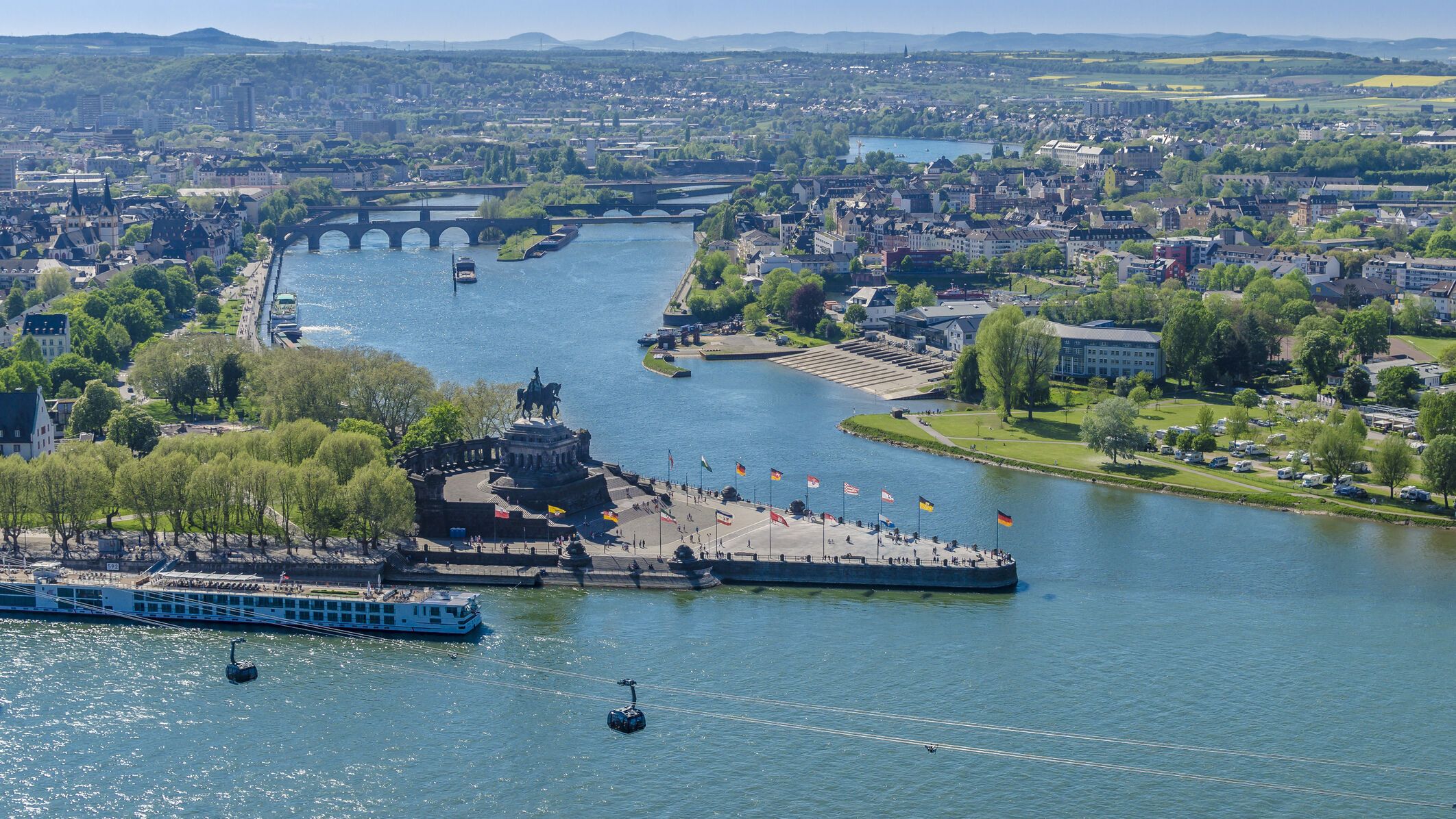 Hotel Koblenz Motel One Stadtblick von oben