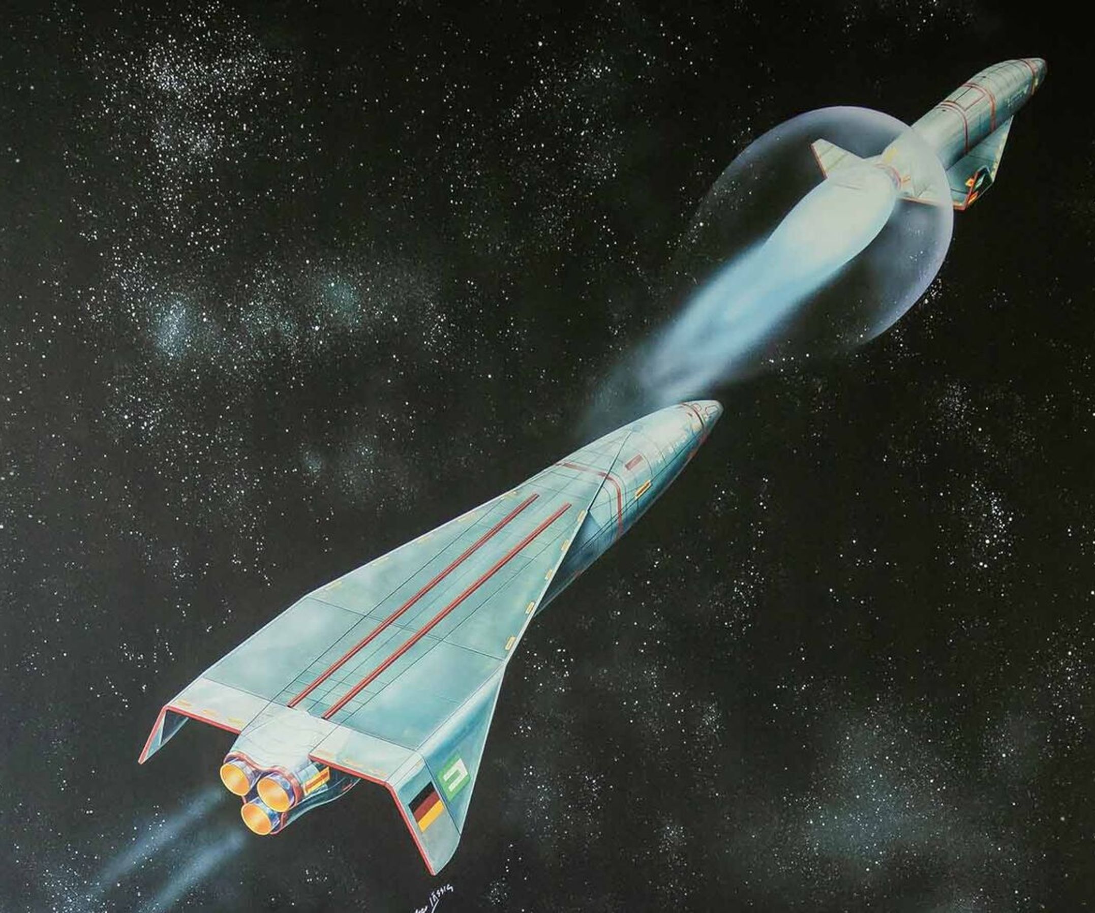 design Hotel Deutsches Museum Motel One picture two rockets in the sky with stars