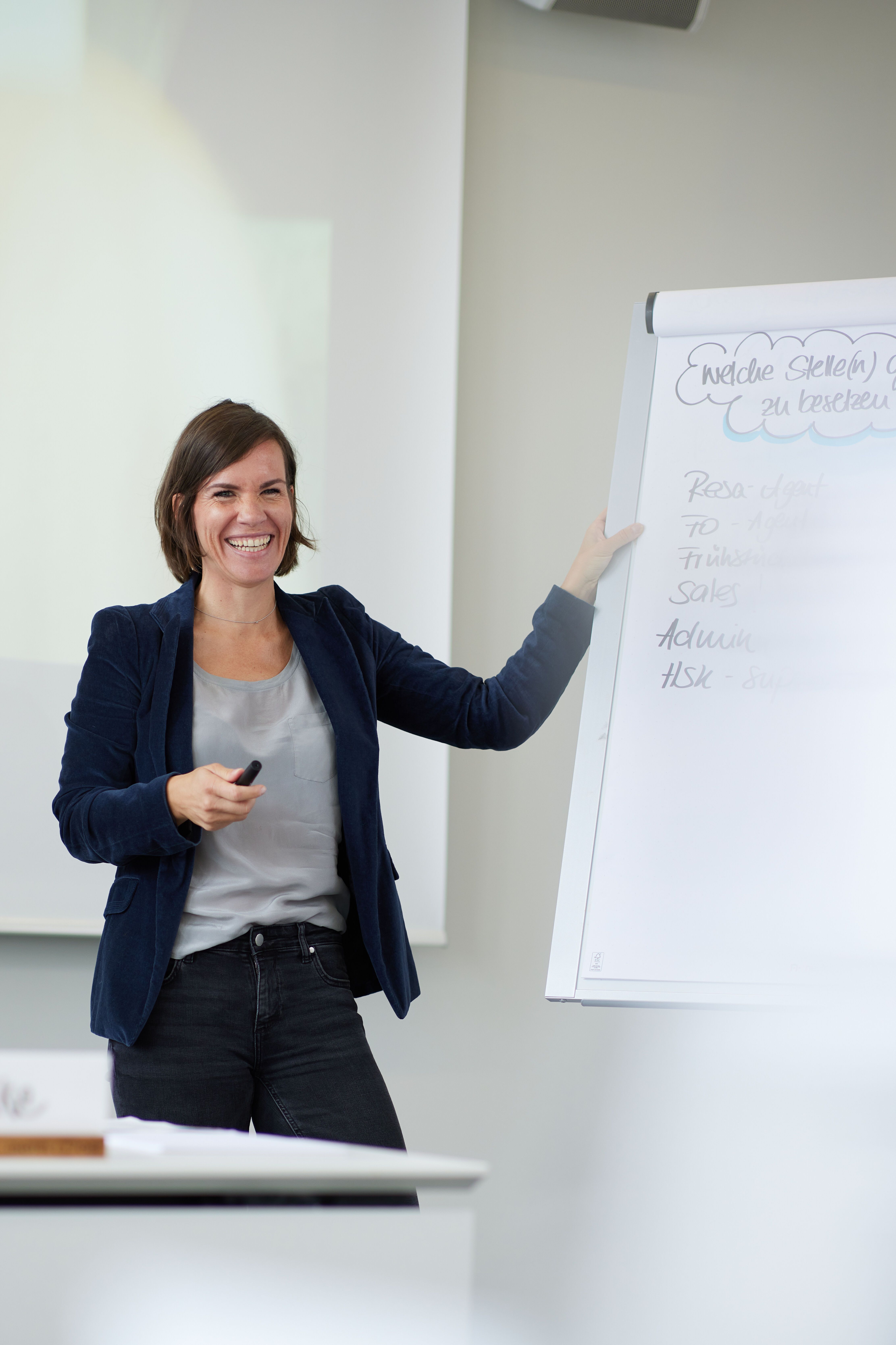 Head Office employee presenting during a meeting