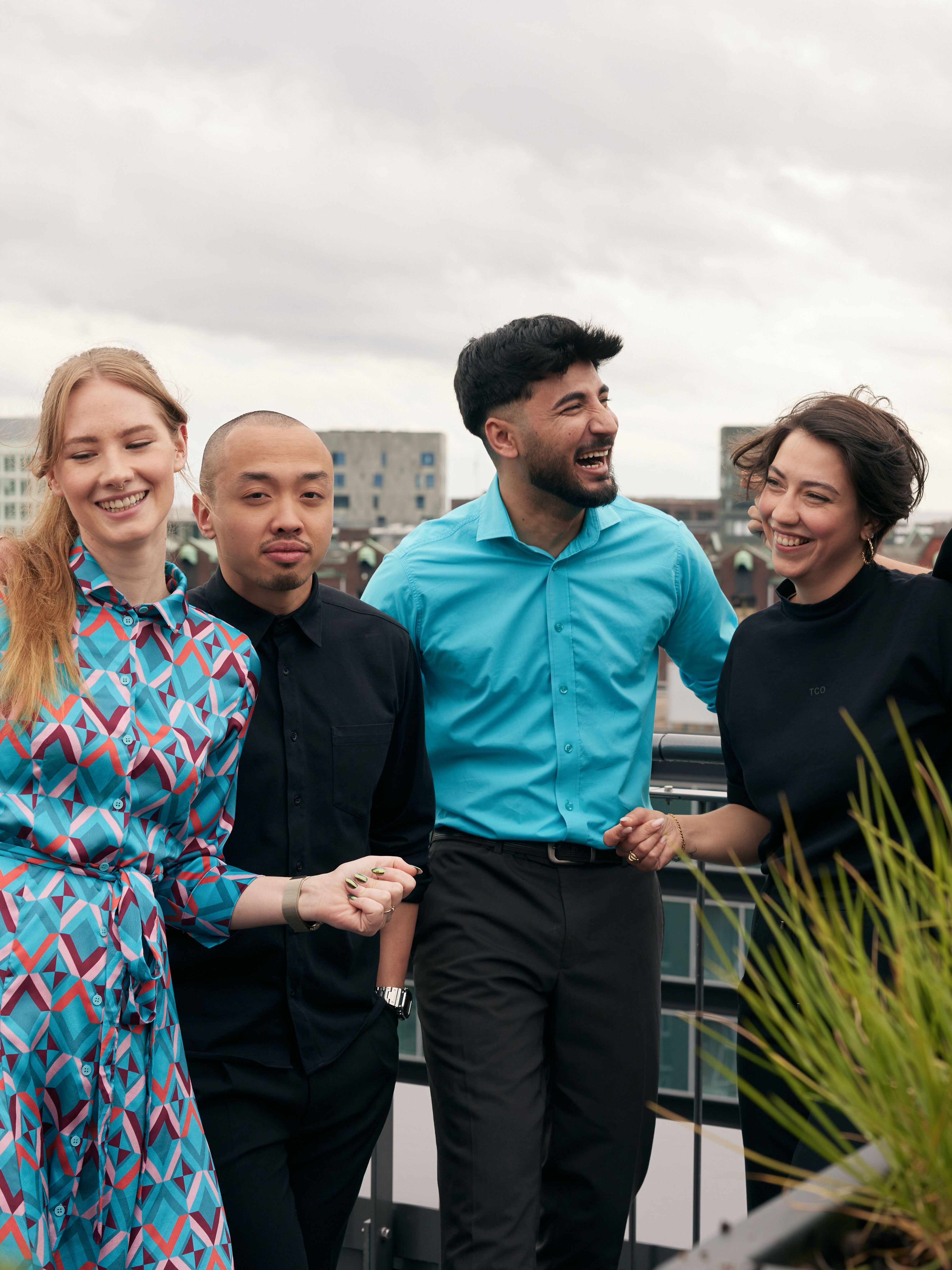 Motel One and The Cloud One employees on Hotel roof terrace