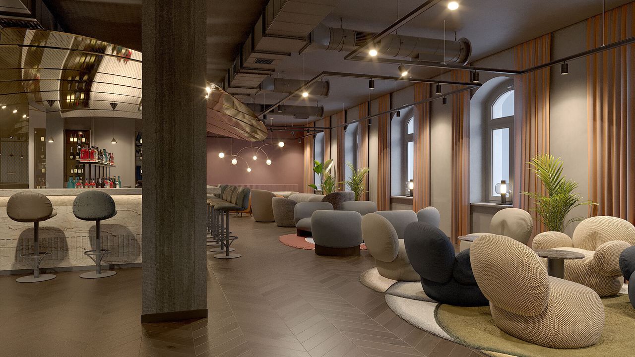 Hotel Frankfurt Metropolitan The Cloud One Rendering Lounge Hotel Frankfurt Metropolitan The Cloud One Rendering Lounge