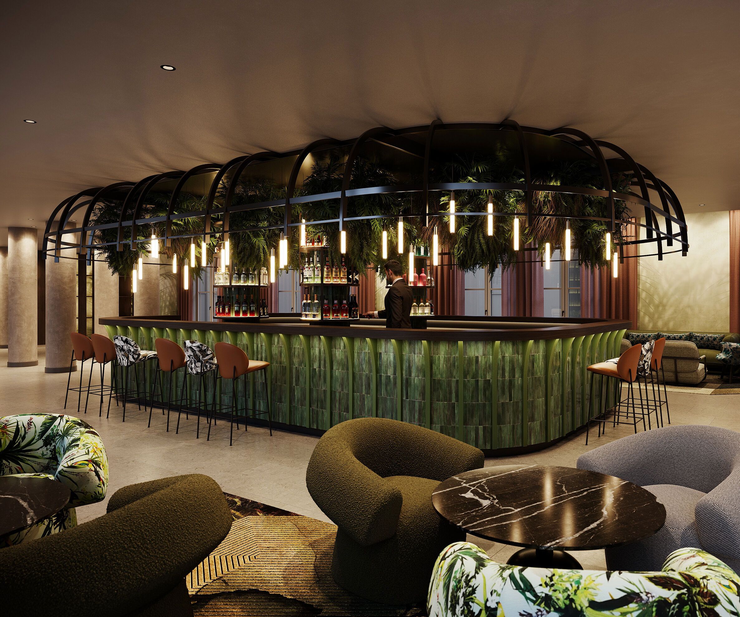 Hotel Frankfurt Hauptbahnhof Motel One Rendering Bar