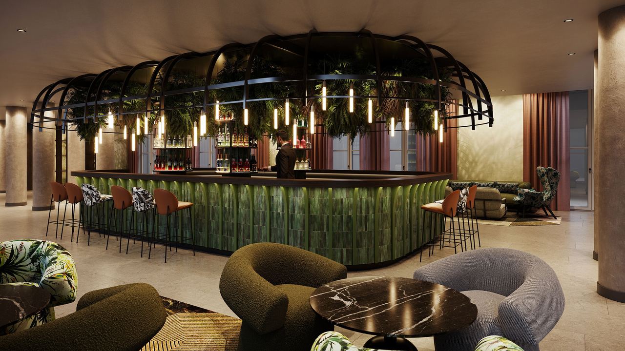 Hotel Frankfurt Hauptbahnhof Motel One Rendering Bar